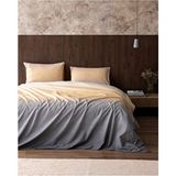 Madame Coco Mathis King Size Pamuklu Baskılı Nevresim Takımı - Bej/antrasit - Renkli - 240 x 220 cm