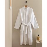 Madame Coco Maynor Kimono Unisex %100 Pamuk Bornoz - S - M - Beyaz