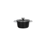 Madame Coco Noir Titanyum Derin Tencere - Siyah - 18 cm