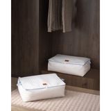 Madame Coco Nuage 2'li Baza Altı Hurç - Beyaz/Açık Mavi - Beyaz - Açık Mavi - 2 Adet - 60x45x22 cm + 70x41x22 cm