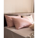 Madame Coco Odette 2'li %100 Pamuk Ranforce Yastık Kılıfı - Pudra - 50x70