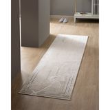Madame Coco Ophelia Modern Halı Dayanıklı 80 x 300 cm Yıkanamaz Salon Kullanımı için Krem Renk