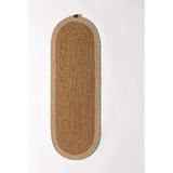 Madame Coco Oval Desenli 35 x 100 cm Pamuklu Masa Runner Naturel/Krem Renk ile Şık Dekorasyon - Natürel - Krem