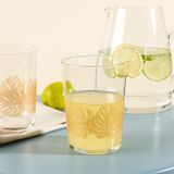 Madame Coco Pierretta-Golden Leaves 4'lü 510 ml Antrasit Meşrubat Bardağı Seti