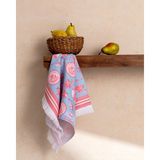 Madame Coco Pompere Baskılı Mutfak Havlusu - 40 x 60 cm - Mavi - Kırmızı