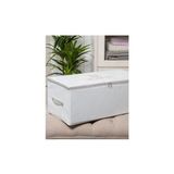 Madame Coco Pratik Hurç 52x28x21 cm Çiçek Desenli Beyaz Gri Dayanıklı Depolama - Beyaz - Gri
