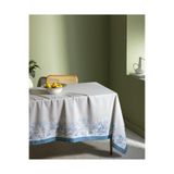 Madame Coco Ravage Polycotton Masa Örtüsü - Gri/Mavi - 150X150 Cm