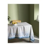 Madame Coco Ravage Polycotton Masa Örtüsü - Gri/Mavi - 150X250 Cm