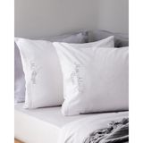 Madame Coco Recy %100 Pamuk 2'li Yastık Kılıfı - Beyaz/Gri - Beyaz - Gri - 50x70