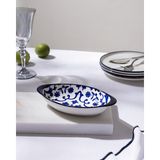 Madame Coco Reve Bleu Ellis Oval Tabak - 19 cm - Mavi/beyaz - 19 x 19