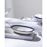 Madame Coco Reve Bleu Tierra Oval Tabak - 22 cm - Mavi/beyaz