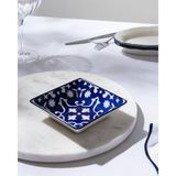 Madame Coco Reve Bleu Verve Kare Tabak - 12 cm - Mavi/beyaz