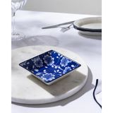 Madame Coco Reve Bleu Vista Kare Tabak - 12 cm - Mavi/beyaz