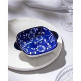 Madame Coco Reve Bleu Vista Kare Tabak - 17 cm - Mavi/beyaz - 17 x 17