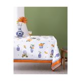 Madame Coco Rhone Polycotton Masa Örtüsü - Turuncu/Mavi - 150x200 cm