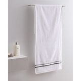 Madame Coco Rosabelle Pamuklu Banyo Havlusu - Beyaz/gri - 70X140 cm - 70 x 140 cm - Beyaz - Gri