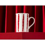 Madame Coco Rêver Ligne New Bone China Kupa - Beyaz/Kırmızı - 225 ml - Renkli