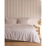 Madame Coco Saphir Family Size %100 Pamuk Ranforce Nakışlı Çarşaflı Nevresim Takımı - Beyaz - 160 x 220 cm