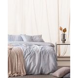 Madame Coco Sarthe Çift Kişilik Coco Crep Baskılı Çarşaflı Nevresim Takımı - Gri - 200 x 220 cm