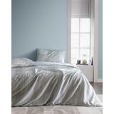 Madame Coco Sarthe King Size %100 Pamuk Madame Coco Crep Baskılı Çarşaflı Nevresim Takımı - Mavi - 240 x 220 cm