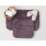 Madame Coco Sheep 2'li 60x100+50x60 cm Koyu Mürdüm Banyo Paspas