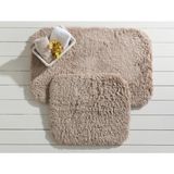 Madame Coco Sheep 2’li Banyo Paspası - Toprak - 50 x 80 cm + 45 x 50 cm