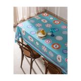 Madame Coco Souane Polycotton Masa Örtüsü - Turkuaz - 150X250 Cm