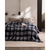 Madame Coco Talcy Çift Kişilik Battaniye - Gri/indigo - İndigo - Gri - 200 x 220 cm