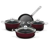 Madame Coco Titanium Professional 7 Parça Bordo Tencere Seti