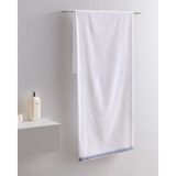 Madame Coco Topaze Pamuklu Banyo Havlusu - Beyaz/mavi - 70X140 cm - 70 x 140 cm - Beyaz - Mavi