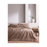 Madame Coco Tracey King Size %100 Pamuk Pileli Linen Look Yıkamalı Çarşaflı Nevresim Takımı - Vizon