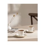 Madame Coco Vela 6 Kişilik 12 Parça Kahve Fincan Takımı - Beyaz/Gold - 90 ml