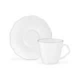 Madame Coco Vela 6 Kişilik 12 Parça Kahve Fincan Takımı - Beyaz/silver - 90 Ml Çok Renkli