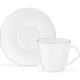 Madame Coco Vela 6 Kişilik 12 Parça Kahve Fincan Takımı - Beyaz/silver - 90 ml