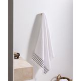 Madame Coco Velours Pamuklu Banyo Havlusu - Beyaz/gri - 70 x 140 cm - Beyaz - Gri