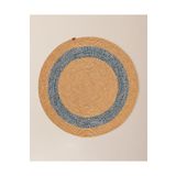 Madame Coco Vernal Yuvarlak Kilim - Naturel/Mavi - 100 cm