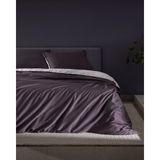 Madame Coco Verne Çift Kişilik %100 Pamuk 208 Tc Baskılı Saten Nevresim Takımı - Mürdüm/beyaz - Mürdüm - Beyaz - 200 x 220 cm
