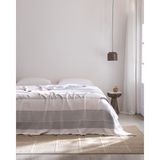Madame Coco Virelia Çift Kişilik Pamuklu Yatak Örtüsü - Gri/beyaz - Gri - Beyaz - 220 x 240 cm