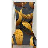 Madame Deco Dijital Baskılı Likralı Sandalye Kılıfı - 34 x 48 cm - Gri - Sarı