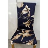 Madame Deco Dijital Baskılı Likralı Sandalye Kılıfı - 34 x 48 cm - Lacivert - Bej