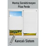 Madame Dower Kancalı Sistem Plisel Perde Beyaz - Cam Balkon ve Pimapen - Antibakteriyel Ve Toz Tutmaz Kumaş