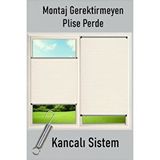 Madame Dower Kancalı Sistem Plisel Perde Krem - Cam Balkon ve Pimapen - Antibakteriyel Ve Toz Tutmaz Kumaş