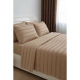 Madame Dower Wave İskandinav Bej Yatak Örtüsü Seti 260x250 cm + 4 Yastık Kılıfı