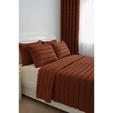 Madame Dower Wave İskandinav Koyu Kiremit Yatak Örtüsü Seti 260x250 Cm + 4 Yastık Kılıfı Kahverengi