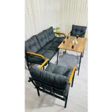 Madame Home Açelya Balkon, Bahçe, Cafe - Salon - Metal Kanepe Koltuk Takımı 3+1+1 + Masa