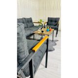 Madame Home Begonvil Balkon, Bahçe - Metal Kanepe Koltuk Takımı 3+1+1 + Sehpa Antrasit