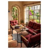 Madame Home Bordo Balkon, Bahçe,Teras,Cafe - Salon - Metal Kanepe Koltuk Takımı - 2+1+1 + Masa