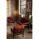 Madame Home Bordo Balkon, Bahçe,Teras,Cafe - Salon - Metal Kanepe Koltuk Takımı Bahçe Mobilyası 2+1+1