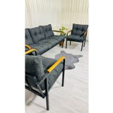 Madame Home Defne Balkon, Bahçe, Cafe - Metal Kanepe Koltuk Takımı - 3+1+1