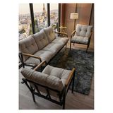 Madame Home Gri Balkon, Bahçe, Cafe - Metal Kanepe Koltuk Takımı - 3+1+1 Açık Gri